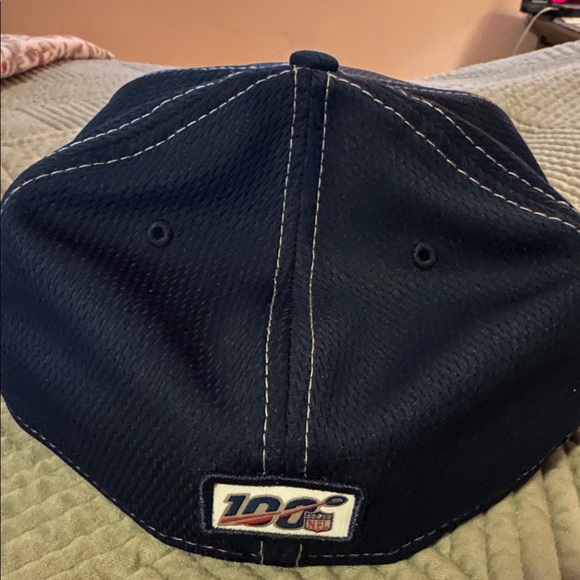 New Era New England Patriots Navy Blue flat brim fitted Hat never worn 7 5/8 - Picture 4 of 6